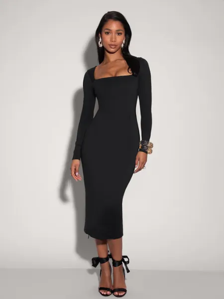 Squarey Long Sleeve Dress